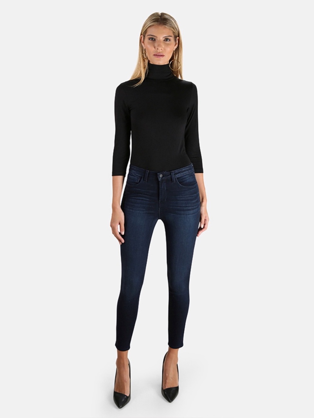 NWT L'AGENCE Margot Eclipse Dark Blue High Rise Skinny Ankle Jeans, Size 23
